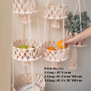 Rổ treo trái cây rổ treo hoa khô decor giỏ hoa treo trang trí