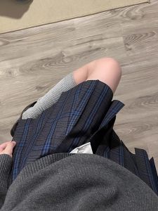 Autumn Winter College Style Original Uniform JK Skirt Set Short Pleated Dog Print Skirt High Waist Other Material Half Skirt