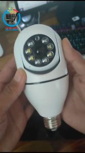IP Camera CCTV wifi Wireless 360 Panorama Model Fitting Lampu Bohlam Bulb E27 PTZ Kamera HD 1080P