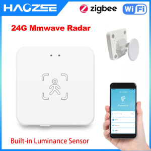 Haozee 24G Zigbee/Wifi Human Presence Detector Smart Human Body PIR Sensor Radar Detector Motion Sensors Support Home Assistant