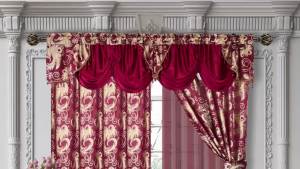 1 Set Jacquard Luxury Curtains with valance transparent backing and 2 ties exquisite curtains For Living Room Bedroom