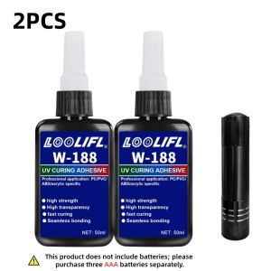 Uv Resin Kit with Lamp 50ml Uv Glue for Fast Bonding and Curing - Professional Uv Flashlight for Jewelry Uv Glue Bonding Plastic Welding and Glass/Acrylic Repair - Strong Bonding Craft Resin Set