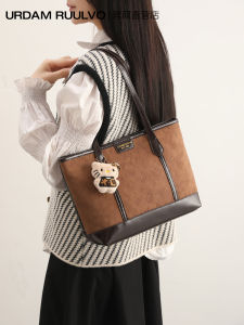 UR High-End Printed Tote Bag Womens 2025 New Large Capacity Versatile Commuter Single Shoulder Armpit Bag Fashionable Commuter Style