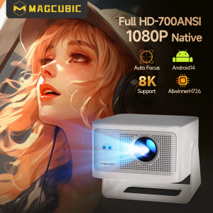 Magcubic Auto Focus Android14 4K Projector 900ANSI 8K Native 1080P HY350Max With Wifi6 BT5.4 16G Allwinner H726 Portable Outdoor