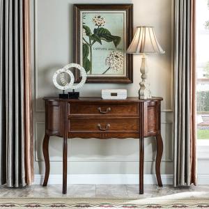 DANBIYIN | Semi-Circular Real Wood Entryway Table