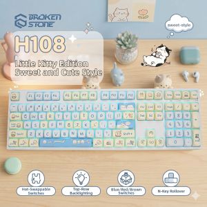 3-Mode Aesthetic Unique Gaming Office Mechanical Keyboard