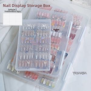 Nail Art Transparent Wearable Nail Tips Storage Box Dustproof Display Organizer for Desktop Nail Art Accessories Case