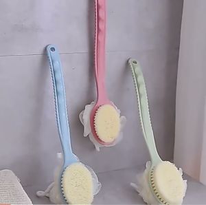 Two-in-one bath brush with bath ball