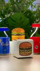 Glowing Hamburger Small Night Light Usb Charging Bedside Lamp Study Table Lamp Creative Birthday Gifts Pencil Sharpener