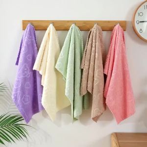 3pcs Adorable Cartoon Bear and Floral Embossed Towels Highly Absorbent Quick-Drying Towels Essential for Bathroom Home Decor