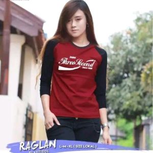 kaos raglan wanita 3/4/kaos distro/ kaos dewasa