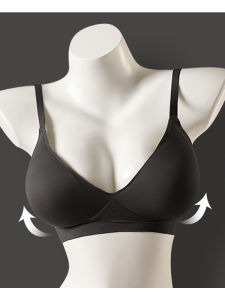 Wireless Seamless Womens Bra Boosting Chest Size Outer Expansion Style Summer Underwear Fixed Strap V-Neck Bra for Young Women