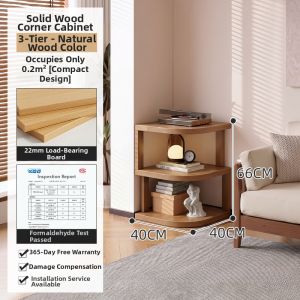 ZHUSHANXIA | Solid Wood Corner Storage Cabinet Triangular