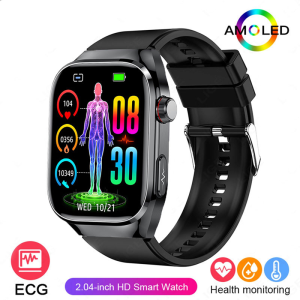 Smart Watch 2.04 Inch Waterproof Fitness Tracker Heart Rate Blood Oxygen Sleeping Monitor Men Women Sports Watch