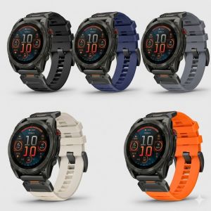 Zenia 22mm 26mm Premium FKM Silicone Quick Fit Watch Strap for Garmin Fenix 8 E 7X 7 6X 6 Pro Sapphire Solar 5 5X Plus 3 Instinct MARQ Forerunner 970 965 955 Approach S70 S60 S62 Epix Gen 2 Quatix Descent G1 G2 Mk1 Mk2 Mk2i Mk3i Enduro D2 Mach 1 Tactix