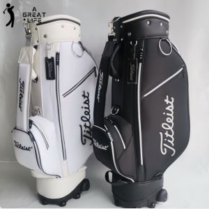 2025 Titleist Universal Golf Bag Pull Cart Waterproof Black White New Design Durable PU Material with Wheel
