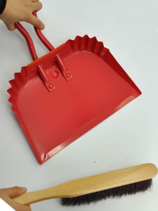 Retro Clean Shovel Set Desktop Sweeper Festive Red Rural Anti-Static Iron Garbage Shovel Grain Scoop Broom Dustpan