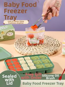 WANGLIMIAO | Infant Baby Food Divider Storage Container Silicone Ice Tray Molds