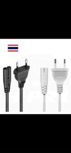 สายปลั๊กไฟ สายไฟพ่วงปลั๊ก AC power สายไฟ สาย 2 รู ขากลม ขาแบน EU US สายโคมไฟ แท่นชาร์จ อะไหล่