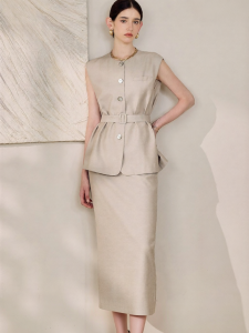 Roey s house | Linen Sleeveless Top and Skirt Set