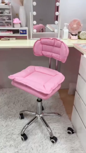 THEATT Ins‑Style Home Chair Cream Style Chair Makeup Vanity Chair Small‑Space Desk Chair Multi Functional Office Stool