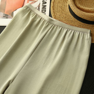 Summer Comfortable Loose Straight Leg Pants Womens Lightweight T-Shirts Easy Care Casual Long Pants Commute Style Skirt