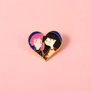 Adventure Princess Heart Lapel Brooch Metal Badge Cute Enamel Pin Animated Waist Clip Accessory