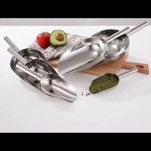 Ice shovel stainless steel Ice Scoop Candy Scoopers Spice Large Party Buffet Kitchen Flour Dry Goods Shovel Senduk Ais