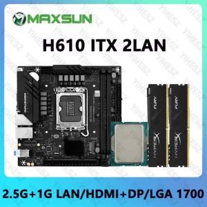 Wafu | H610 ITX Motherboard Set With Core 12th/13th Gen CPU 2*16GB 32GB 3200Mhz DDR4 Memory Support 2LAN MS-Challenger DIY Kit