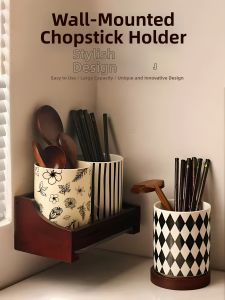 Hanging High-End Retro Ceramic Chopstick Holder