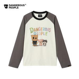 dangerouspeople | Contrast Digital Print Raglan Cotton T-shirt