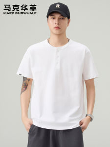 Mark Fairwhale | Henley Collar Short Sleeve Summer Casual Tee