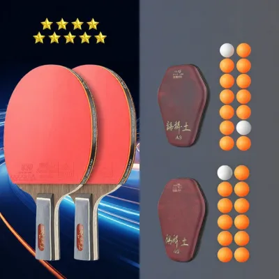 Double Fish | Nine Star Carbon High Elasticity for Beginners and Professionals Table Tennis Racket