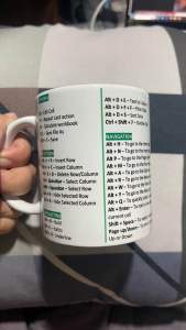 MS EXCEL CHEAT SHEET on Mug with box