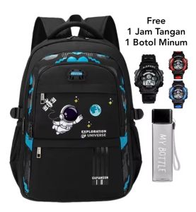 Tas Ransel Sekolah Anak Laki laki SD SMP Kapasitas Besar Free Jam Tangan Botol Minum Tas Anak Model Astronot Tas Ransel Backpack Sekolah Tas Anak Tas Ransel