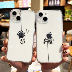 Creative Stickman Gold Miner for Apple 13 Phone Case: Transparent & Drop-Resistant Companion