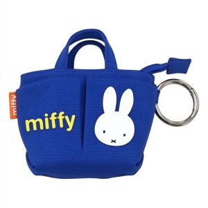 Cute Miffy Mini Canvas Handbag Keychain Small Coin Purse Portable Pouch for Earbuds Small Accessories Storage