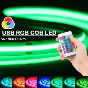 5V USB RGB COB Dải Đèn LED 576 Đèn LED/M Thay Đổi Màu Sắc Băng Linh Hoạt Cho Tivi Phòng Ngủ Đảng DIY Nhiều Màu Dải Chiếu Sáng