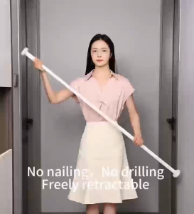 Stainless Steel Curtain Rod Adjustable No Drilling Multi-Purpose Extendable Clothes Drying Rod – Supports Up to 800kg Quick Installation for Balcony Bathroom and Window Use