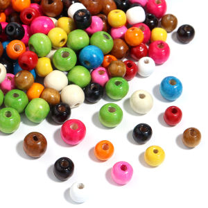 8/10/12mm Natural Wood Beads Multicolour Wooden Round Ball Spacer Loose Beads For Jewelry Making DIY Bracelet Necklace