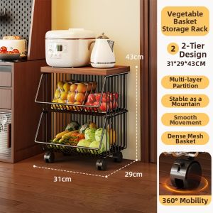 evesigar | Multifunctional Multi-layer Movable Kitchen Storage Rack