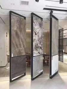 ตู้แสดงกระเบื้องหิน 360 องศา ด้านเดียว ด้านหลังไม่หมุน กระเบื้องหินขนาดใหญ่ กระเบื้องหิน กระเบื้อง กระเบื้อง ตู้แสดง