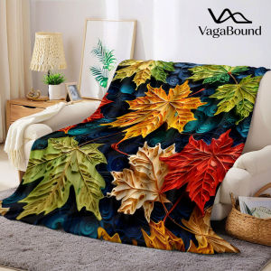 paper quill maple leaf Flannel Blanket Warm Soft Halloween Christmas Decorative Couch Warm Cozy All-Season Gift