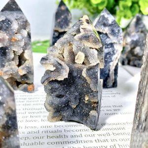 1PC High Quality Random Black Sphalerite Point Natural Crystal Point Natural Crystal Tower Home Decoration Party Decoration
