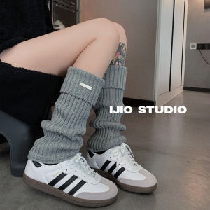 IJIO Metal Embroidered Woolen Knitted Leggings Socks No-Cuff Y2K Spicy Girl One-Piece Form-Fitting Seamless Mid-Calf Socks
