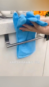 Towel Rack No Drill Stainless Steel Over Door Cabinet Hanging Bathroom Kitchen Single Bar Holder Organizer