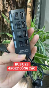 Hub USB 4 Port có công tắc 480Mbps USB 2.0 / Bộ chia USB 4 cổng HI-SPEED