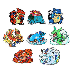 Bandai | 8 Chiếc Anime Pokemon Charizard Groudon Kyogre Venusaur Men Chân Pin Bộ Sưu Tập Thổ Cẩm Ve Áo Huy Hiệu Món Quà Trang Sức Dành Cho Người Hâm Mộ Truyền Thuyết Pokemon Phụ Kiện