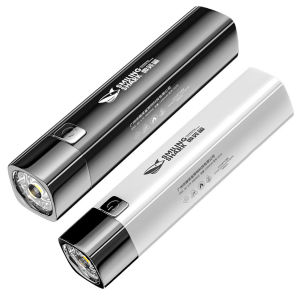 [joyonline]High Brightness Flashlight 300LM Ultra Bright LED Torch 1200mAh Camping Flashlight Power Bank for Outdoor Hiking Fishing