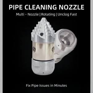 Đầu Phun Xoay Bằng Thép Không Gỉ Chịu Áp Lực Cao 3/8 Inch Dùng Cho Việc Làm Sạch Cống Nặng Lưu Lượng 10-30L/phút Dụng Cụ Thông Tắc Đường Ống Thân Thiện Với Môi Trường